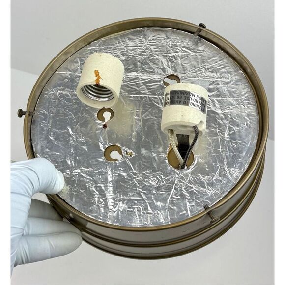 Vintage Lite Trend Milk Glass Globe Ceiling Light Shade & Fixture Incandescent - Picture 8 of 12